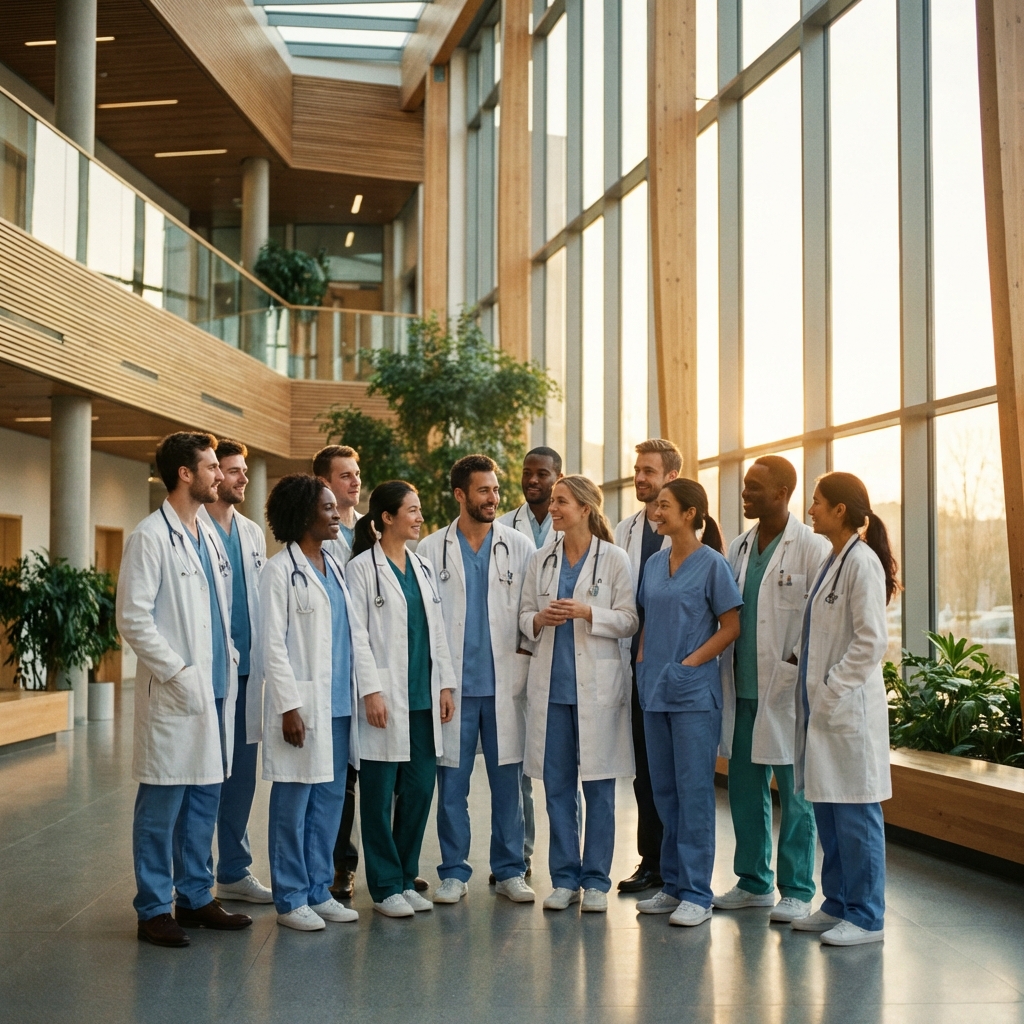 Diverse medical students team